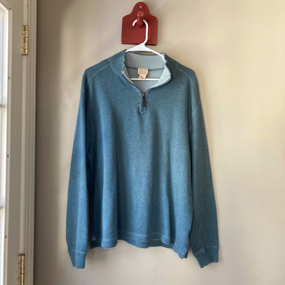 Jos. A. Bank Blue 100% Cotton Quarter Zip Pullover Sweater Men's XL - Picture 7 of 7